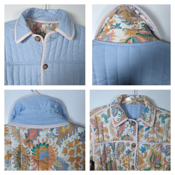 Derek Lam 10 Crosby NEW Pia Reversible Quilted Jacket Tangerine Multi XS - Picture 6 of 13